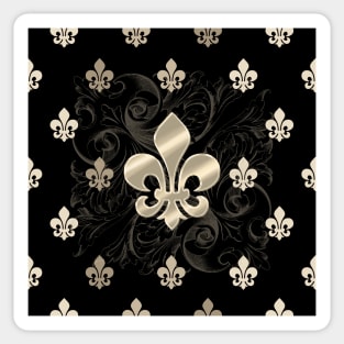 Fleur de Lys-Black & Gold Sticker